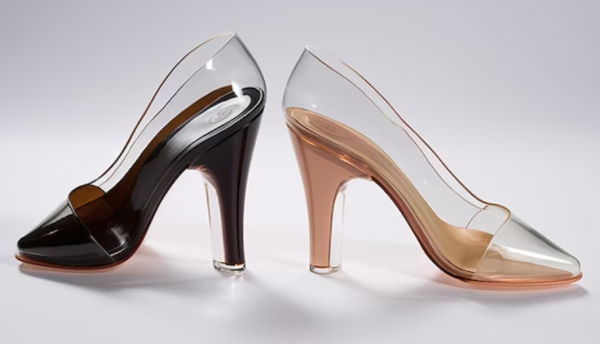 Pumps dengan aksen kaca